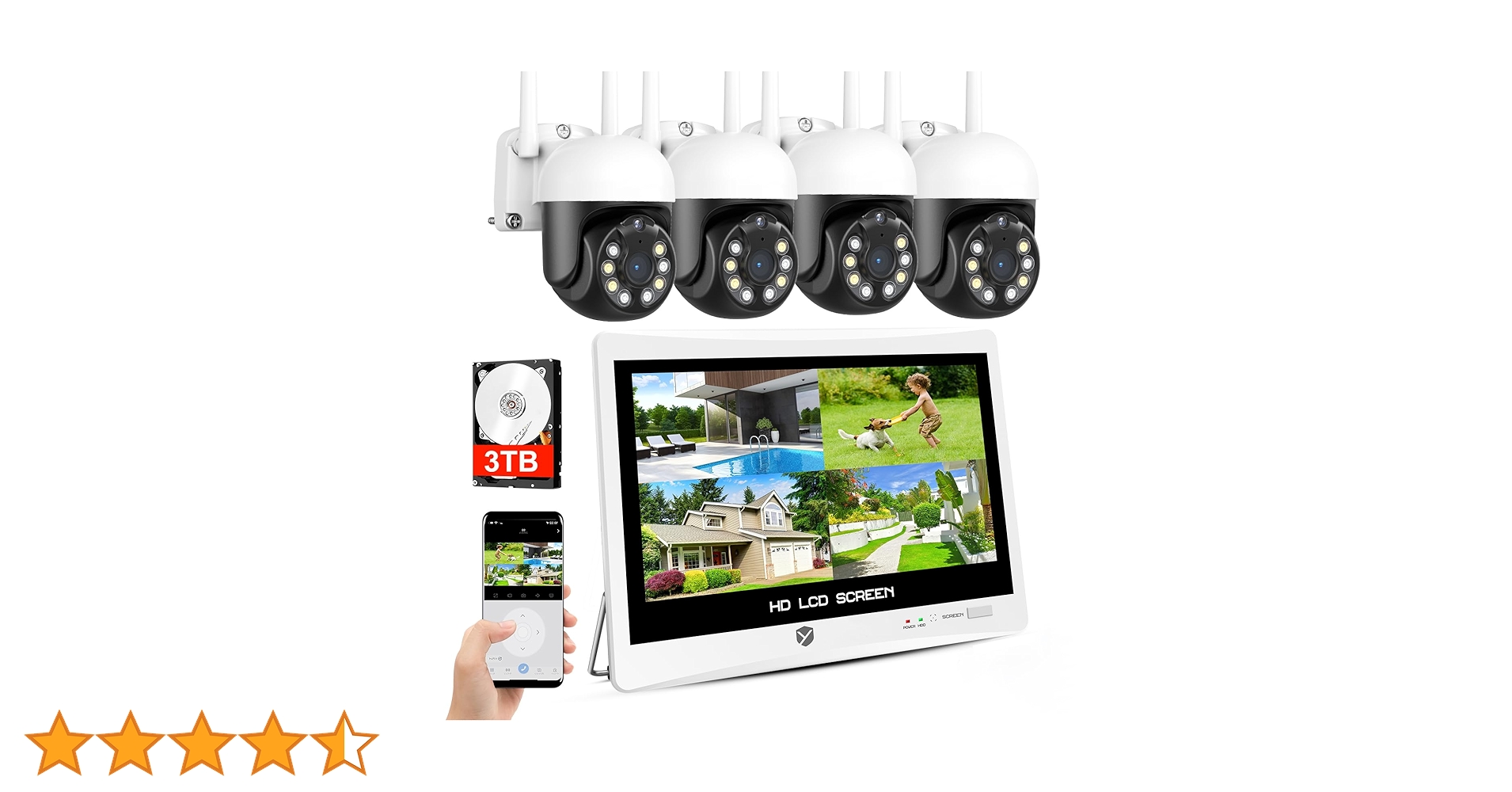 Amazon.co.jp: 【500万画素・360° 追尾機能搭載・3TB HDD内蔵 】防犯